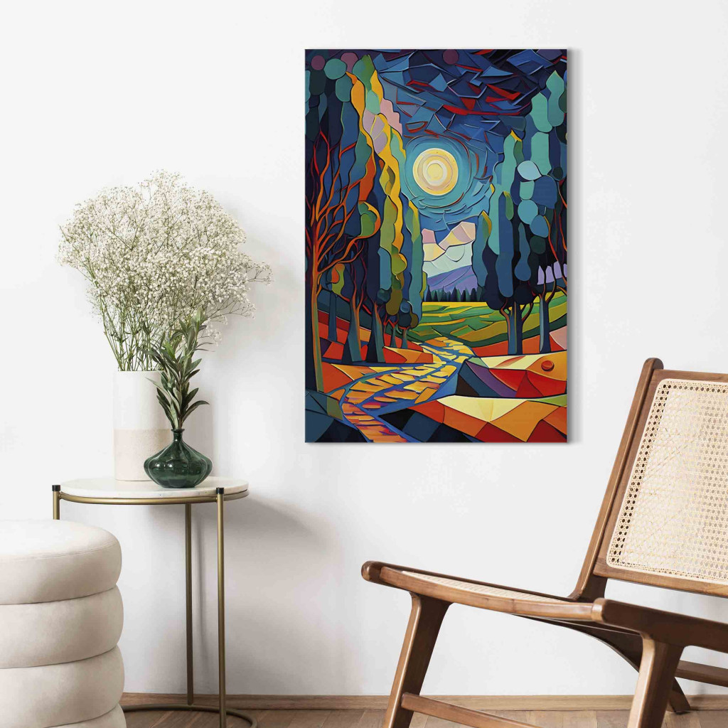 Obraz Nowoczesny Pejzaż - Kolorowa Kompozycja Inspirowana Van Goghiem