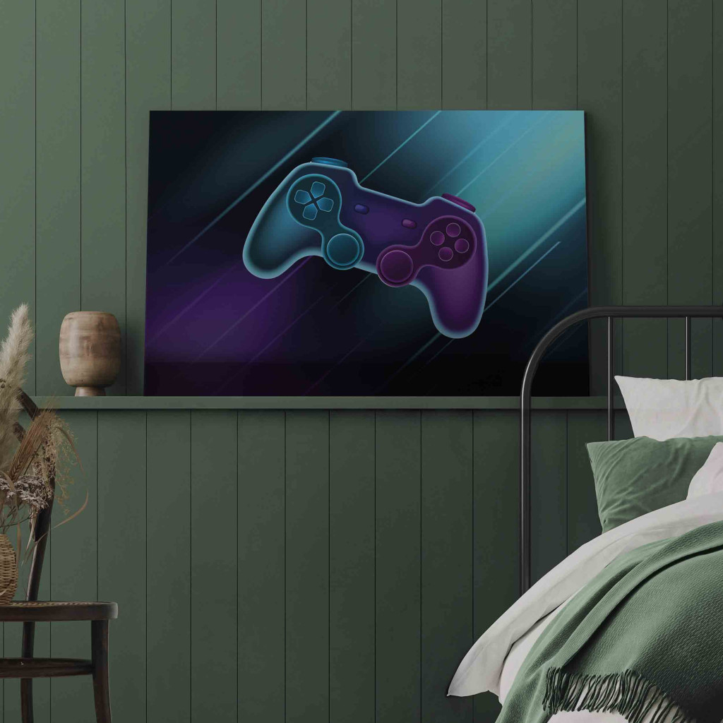 Quadro Pintado Console Pad - Gamer Gadget In Neon Colors On A Dark Background