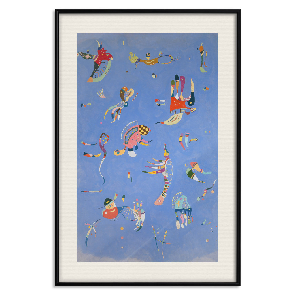 Muur Posters Blue - A Composition With Abstract Forms By Kandinsky