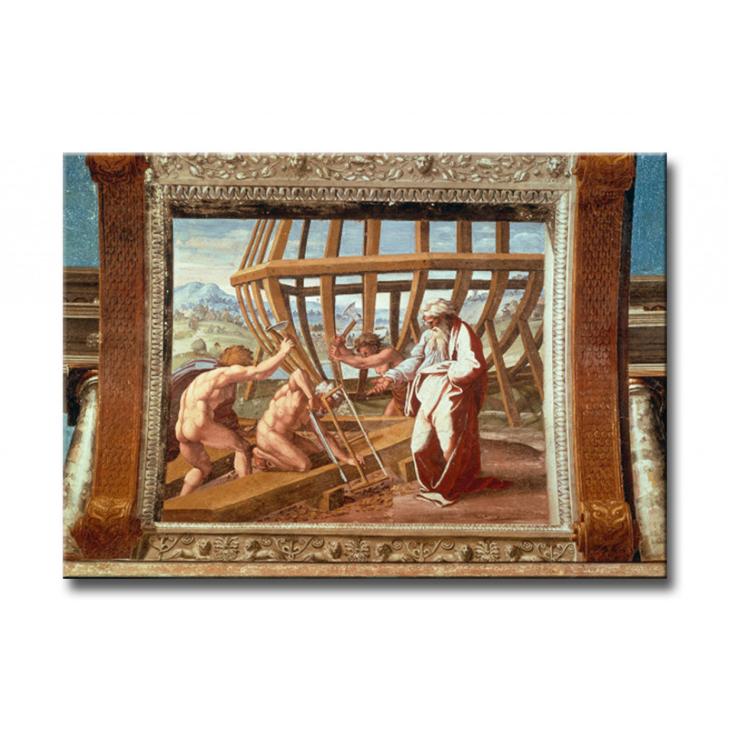 Schilderij  Rafael Santi: Building The Ark