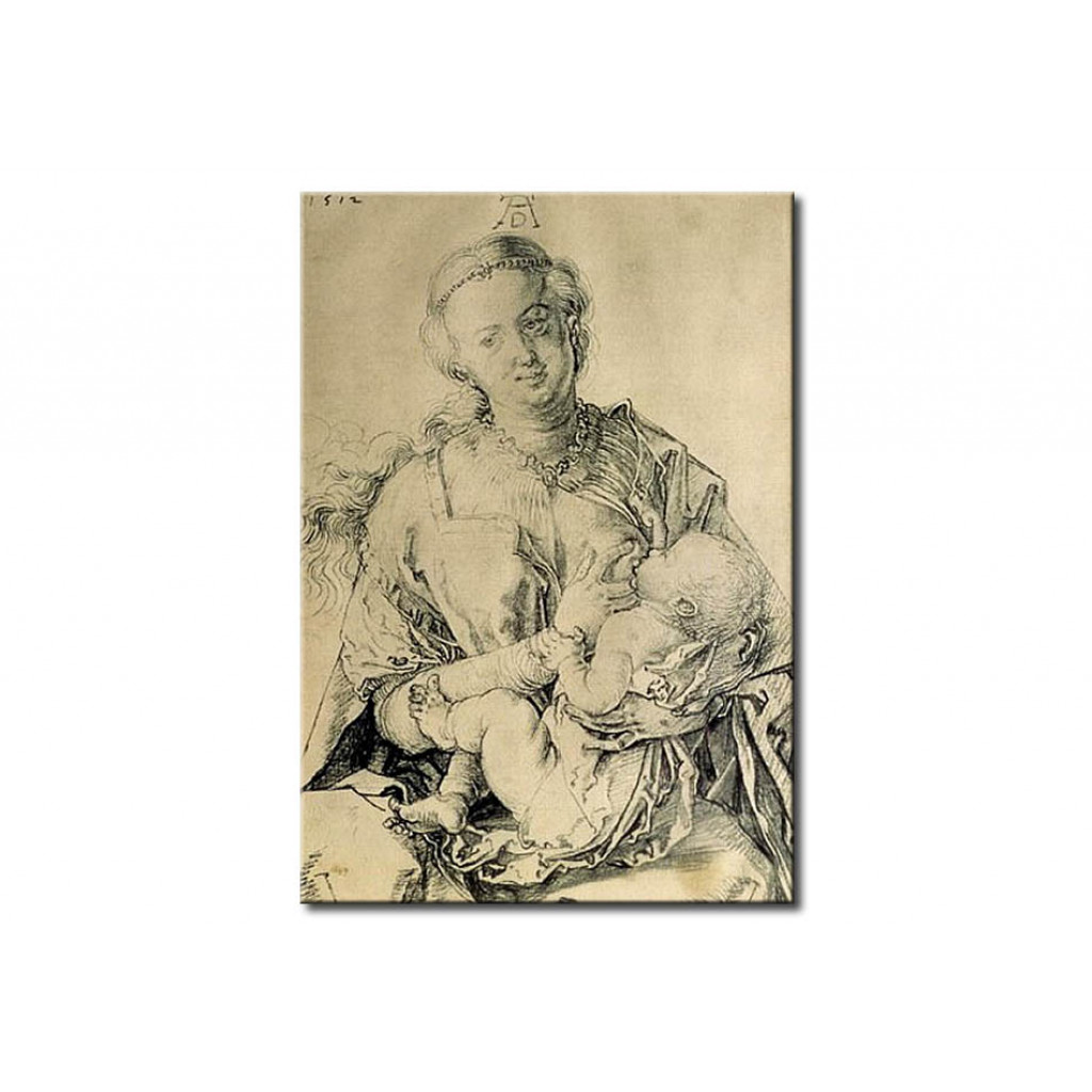 Schilderij  Albrecht Dürer: Virgin Mary Suckling The Christ Child