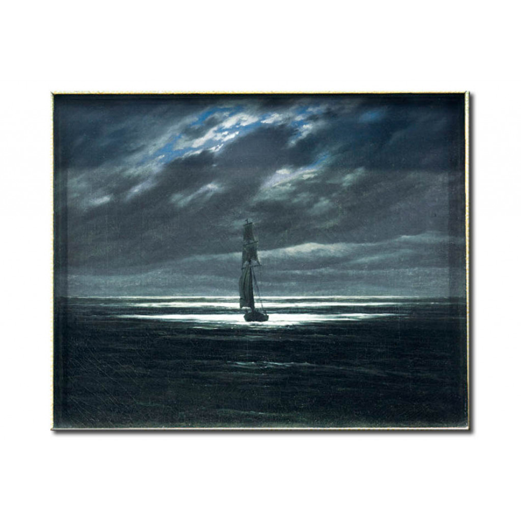 Schilderij  Caspar David Friedrich: Seestück Bei Mondschein Auf Dem Meer