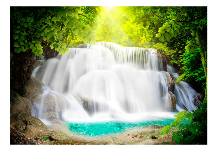 Wall Mural Majestic Nature - Landscape of Flowing Waterfall in the Middle of the Forest 60064 additionalImage 1