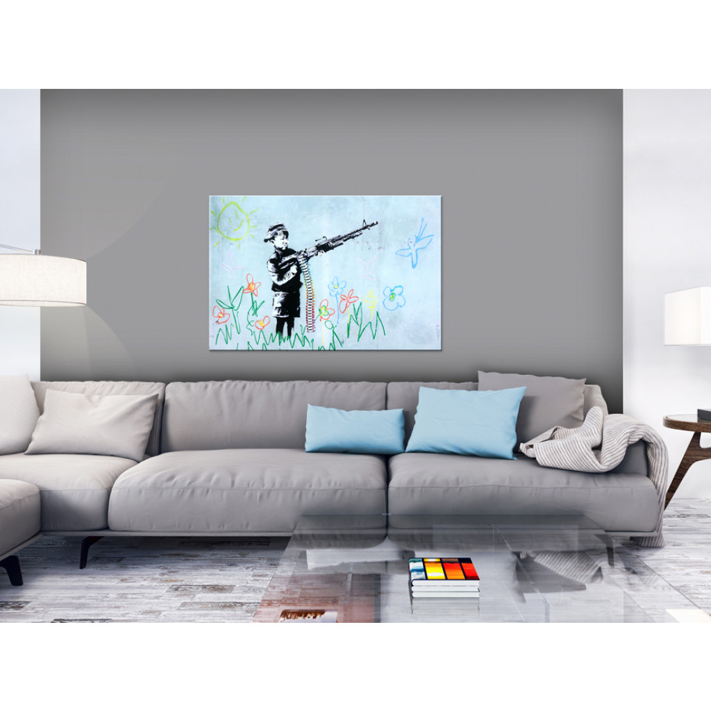 Canvastavla Boy With Gun By Banksy