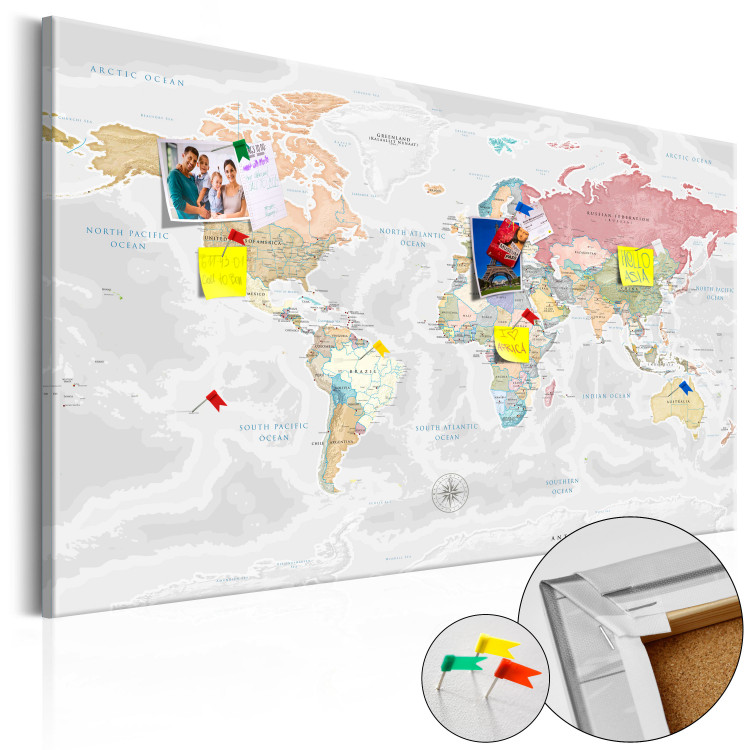 Ozdobna tablica korkowa Mapa świata: Wyprawa marzeń [Mapa korkowa] 97364
