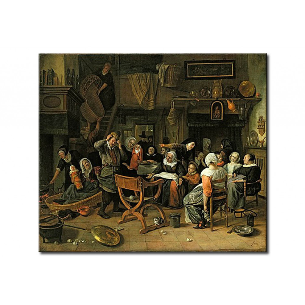 Schilderij  Jan Steen: The Christening Feast
