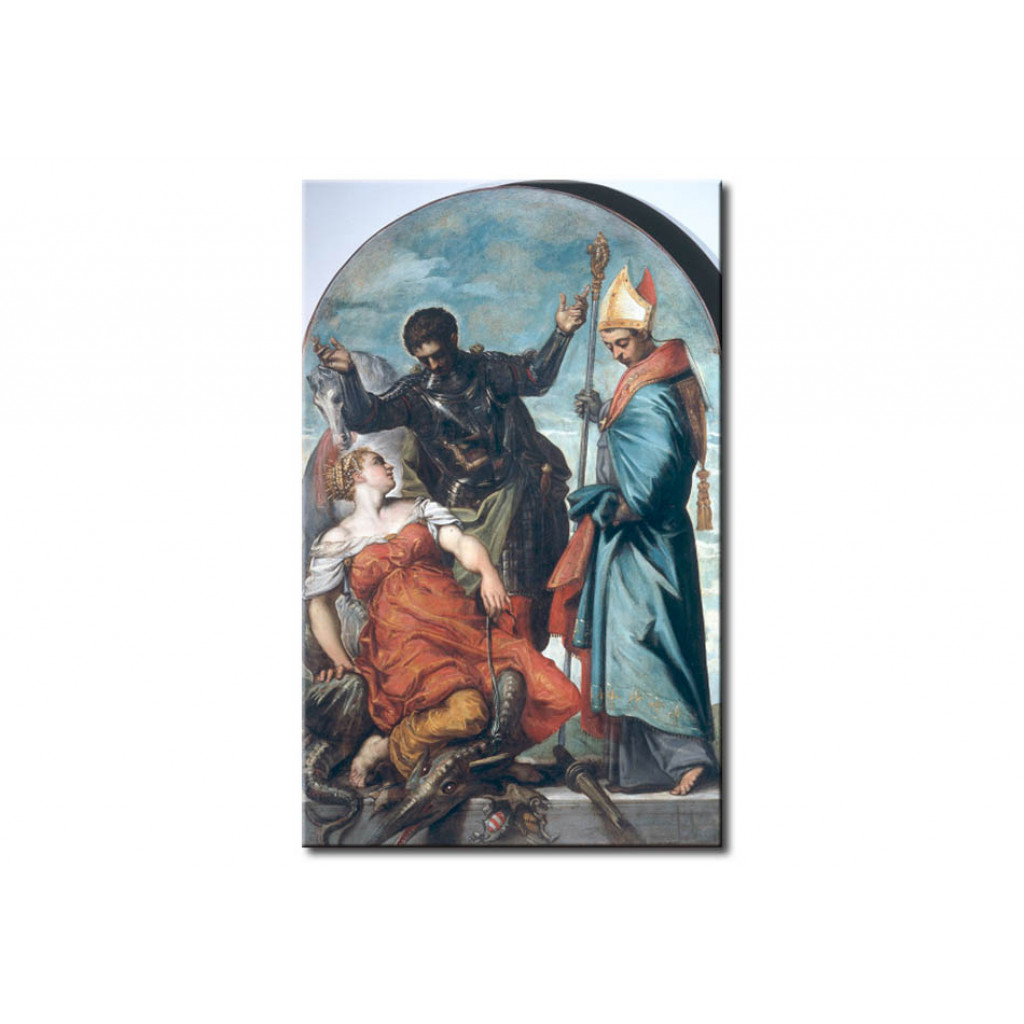 Schilderij  Tintoretto: Saint Louis (of Toulouse), Saint George And The Princess