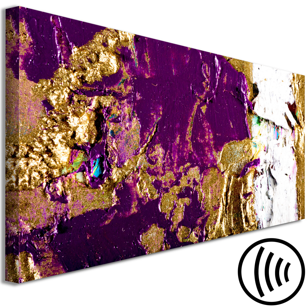 Schilderij  Abstract: Purple Wave (1 Part) Narrow