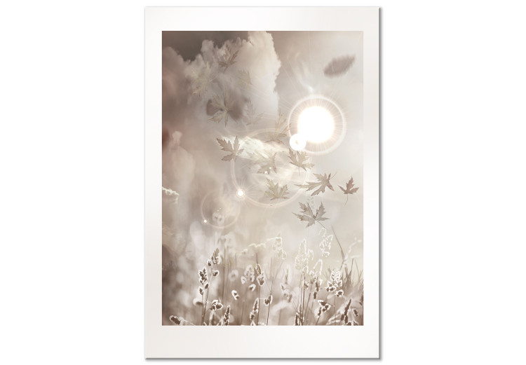 Canvas Light constellation - abstract sepia landscape with sun reflections