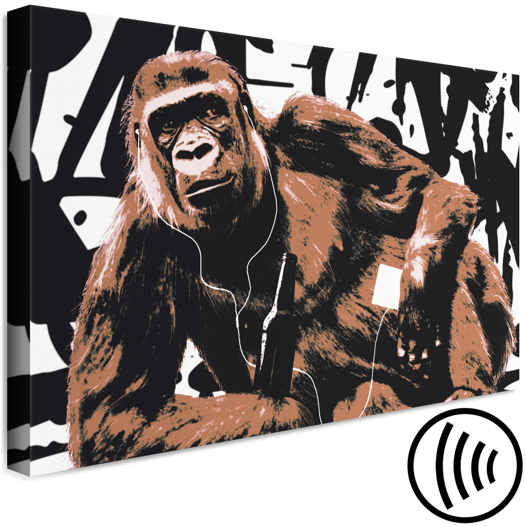 Quadro Em Tela Civilização Ocidental - Desenho Engraçado De Macacos, Estilo Pop Art