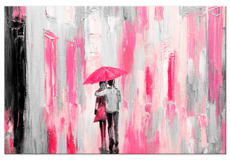 Quadro su tela Umbrella in Love (1 Part) Wide Pink