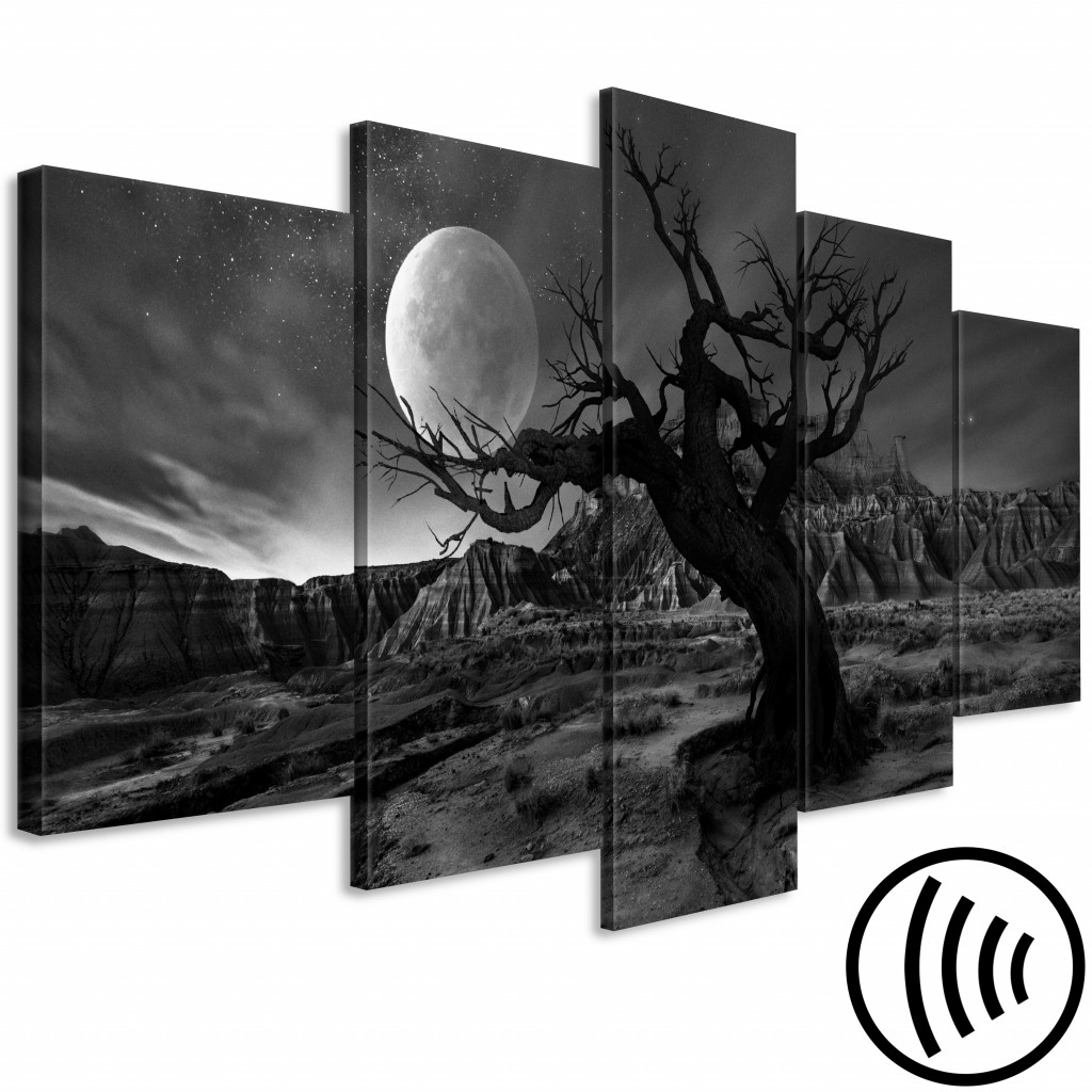 Schilderij  Landschappen: Twilight Time (5 Parts) Wide Grey