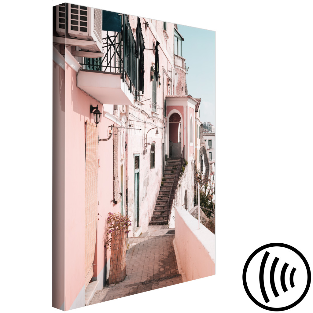 Canvastavla Arkitektur I Amalfi - Pastellfärgade Byggnader I Södra Italien
