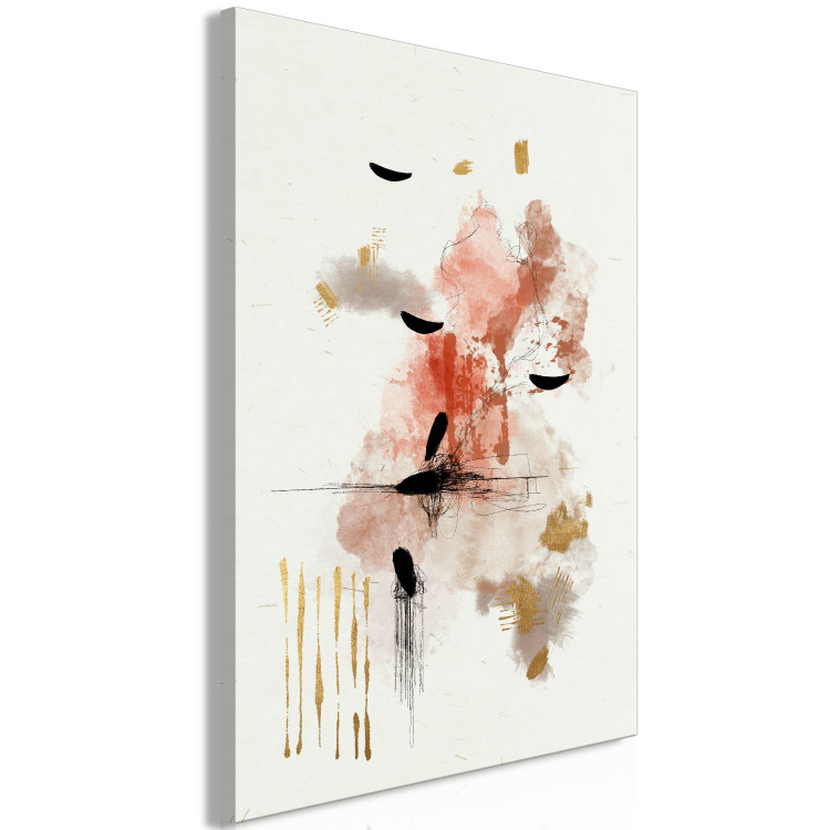 Canvas Art Print Abstraction in Warm Tones - Watercolor Stains of Color and Traces of Gold 146174 additionalImage 2