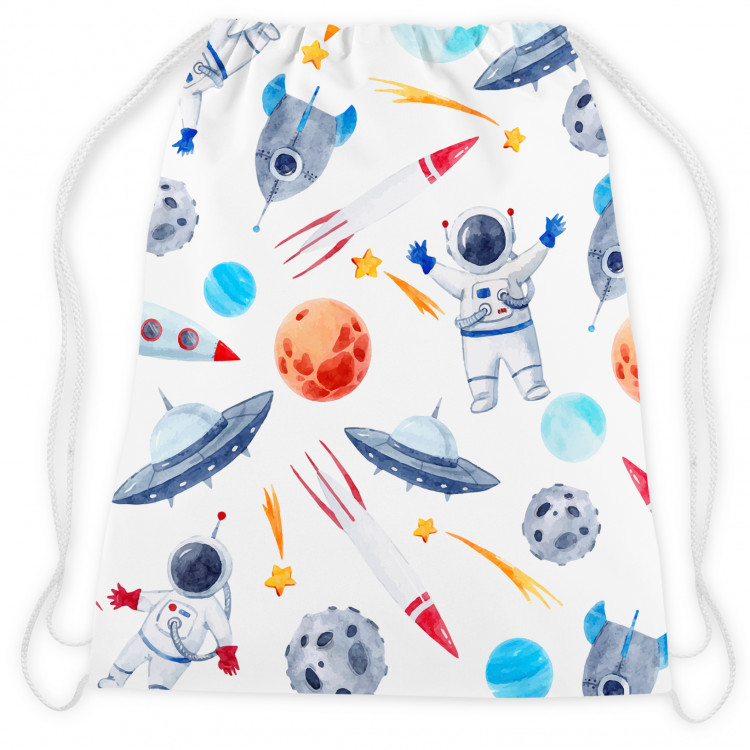 Worek plecak Kosmiczna podróż - astronauta, planety, gwiazdy i UFO, wzór dla dzieci 147374 additionalImage 2