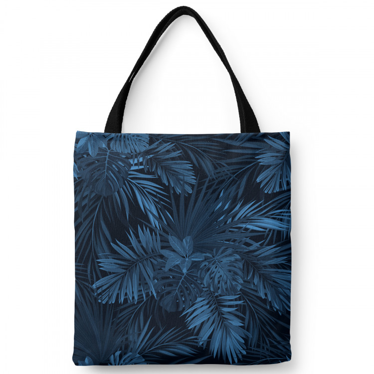 Shopping Bag Leaves in a moonlight - floral theme in the shades of blue 147574