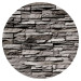 Fotomurales redondos Brick Wall - Steel-Gray Wall Made of Stone Composition 149174 additionalThumb 1