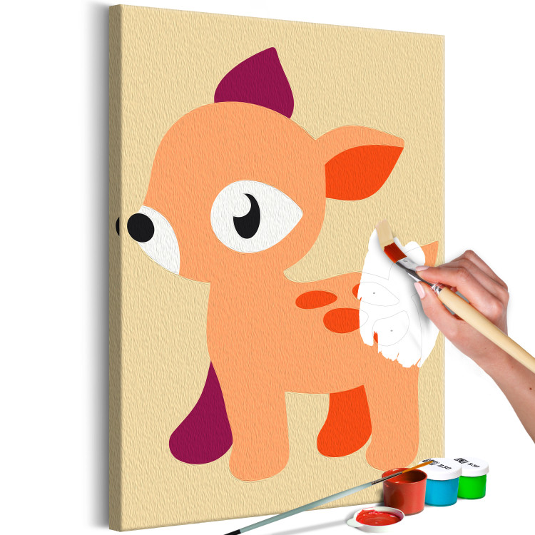 Painting Kit for Children Little Deer - Lonely Wild Animal on a Beige Background 149774 additionalImage 4