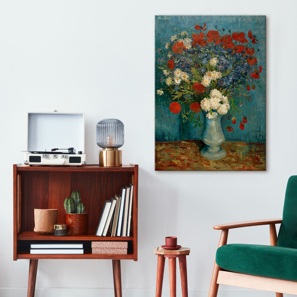 Schilderij  Vincent Van Gogh: Vase With Cornflowers And Poppies