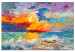 Cuadro en vidrio acrílico Seascape - Painted Sun at Sunset in Vivid Colors [Glass] 150774 additionalThumb 2