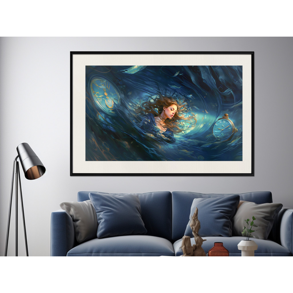 Poster Decorativo Time Collapse - A Girl Absorbed In A Space-Time Loop