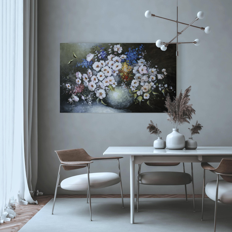 Tableau design Vase blanc (1 pièce) - Nature morte avec bouquet de fleurs 47474 additionalImage 3