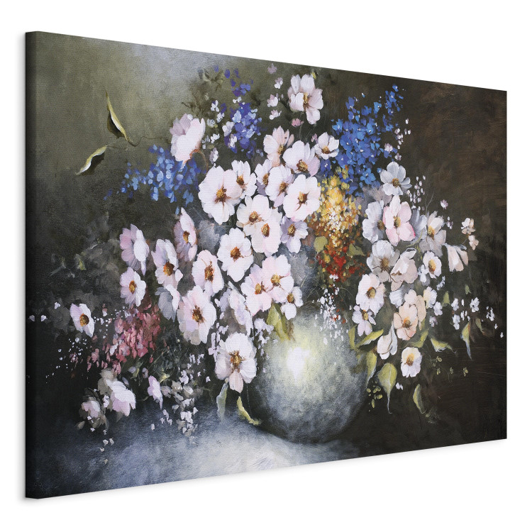 Tableau design Vase blanc (1 pièce) - Nature morte avec bouquet de fleurs 47474 additionalImage 2
