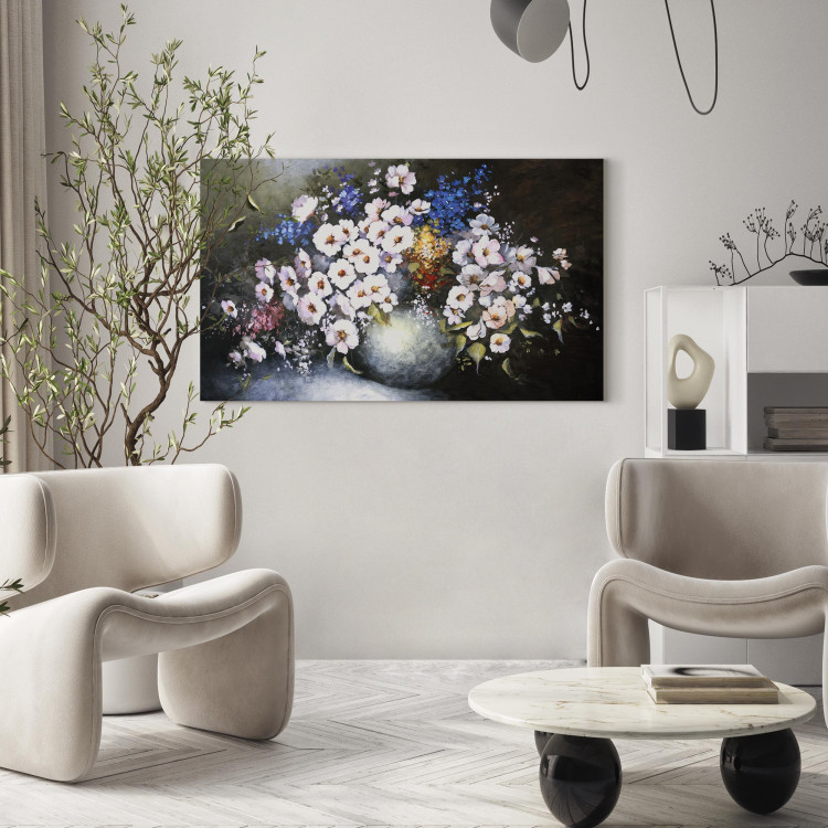 Tableau design Vase blanc (1 pièce) - Nature morte avec bouquet de fleurs 47474 additionalImage 5