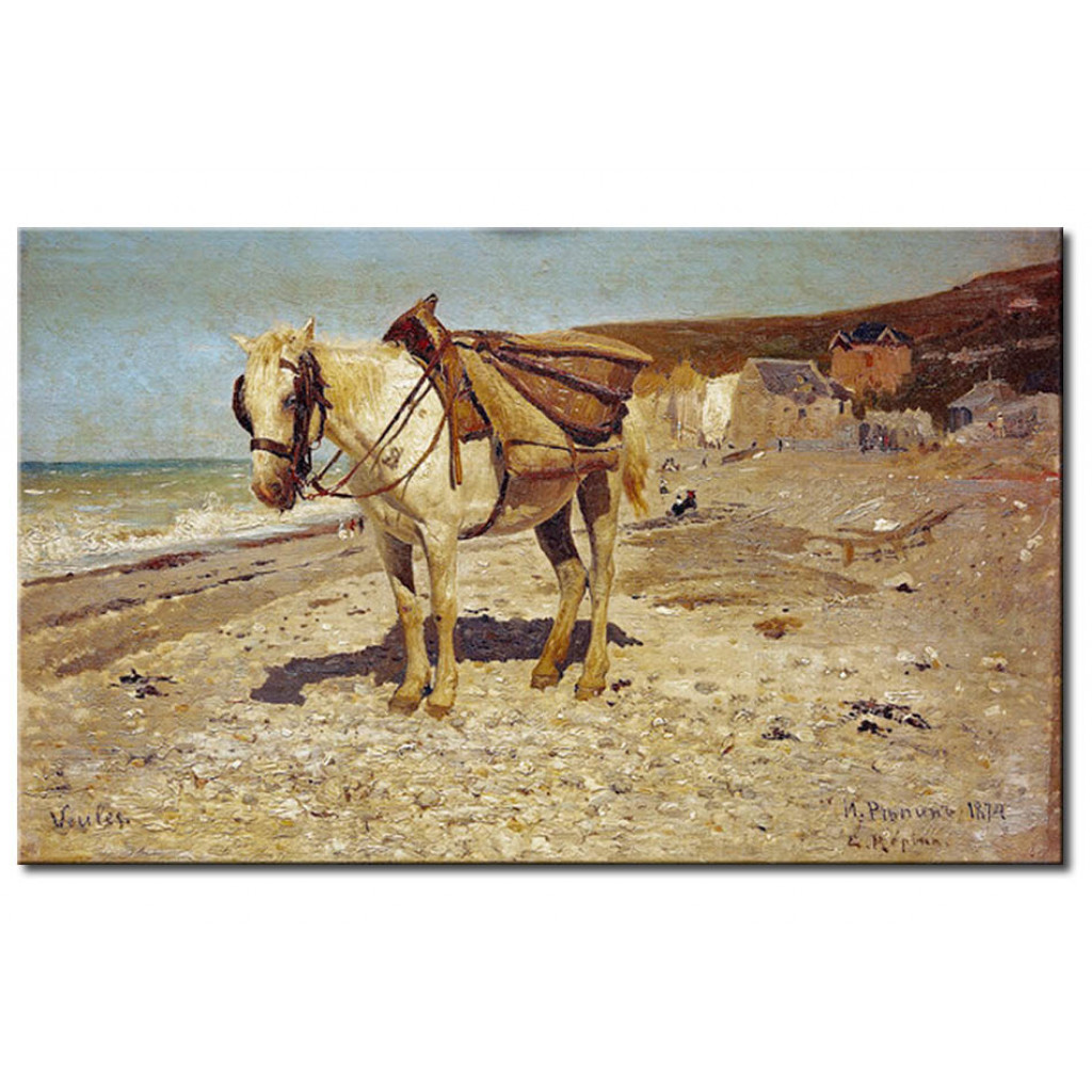 Schilderij  Ilja Repin: A Horse For Carrying Stones In Veules
