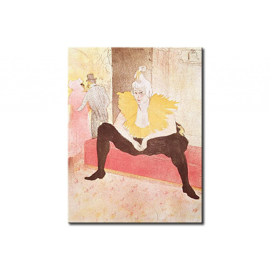 Schilderij  Henri De Toulouse-Lautrec: The Clowness Cha-U-Kao Seated