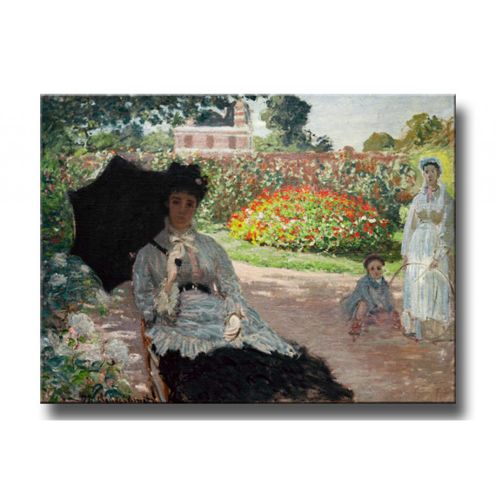 Schilderij  Claude Monet: Camille Au Jardin, Avec Jean Et Sa Bonne