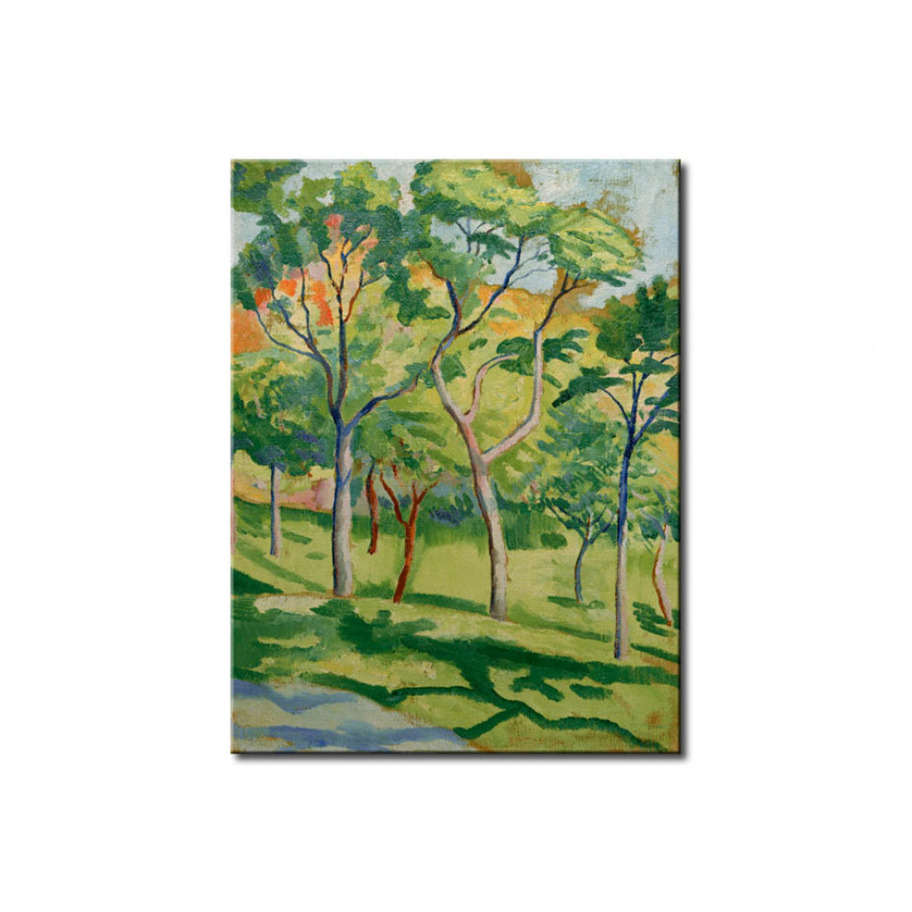 Schilderij  August Macke: Bäume In Der Wiese