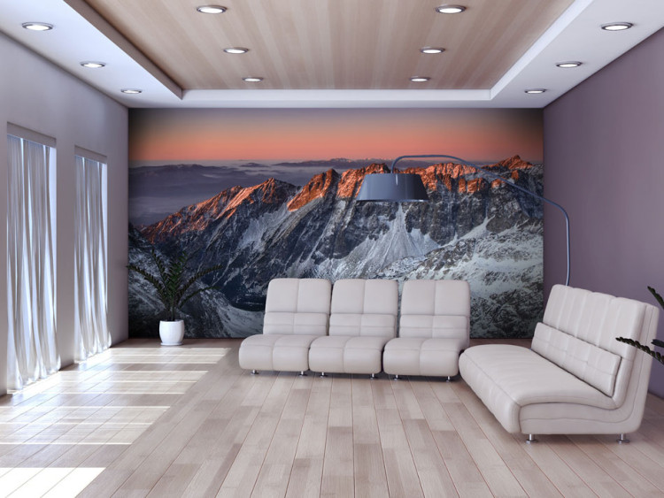 Mural Paisagem montanhosa de inverno - nascer do sol sobre as montanhas rochosas 59974