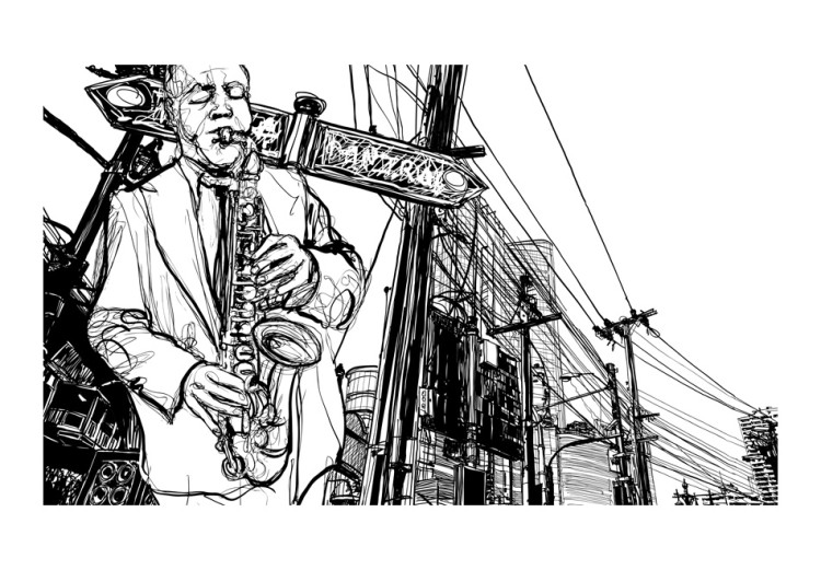 Papier peint Saxophone recital on Broadway 61374 additionalImage 1