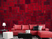 Mural de parede Imaginação Geométrica - fundo com textura de mosaico em elementos vermelhos 92074
