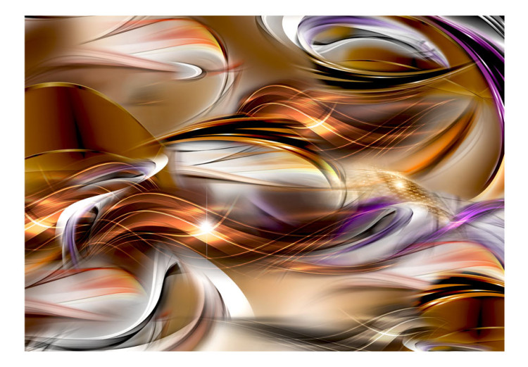 Fototapeta Bursztynowa abstrakcja - fale z efektem blasku tworzące efekt iluzji 96974 additionalImage 1