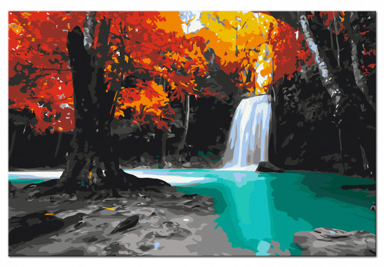 Obraz do malowania po numerach Drzewo nad wodospadem 117184 additionalImage 6