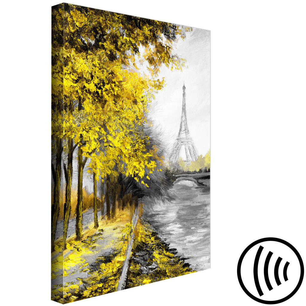 Schilderij  Parijs: Paris Channel (1 Part) Vertical Yellow