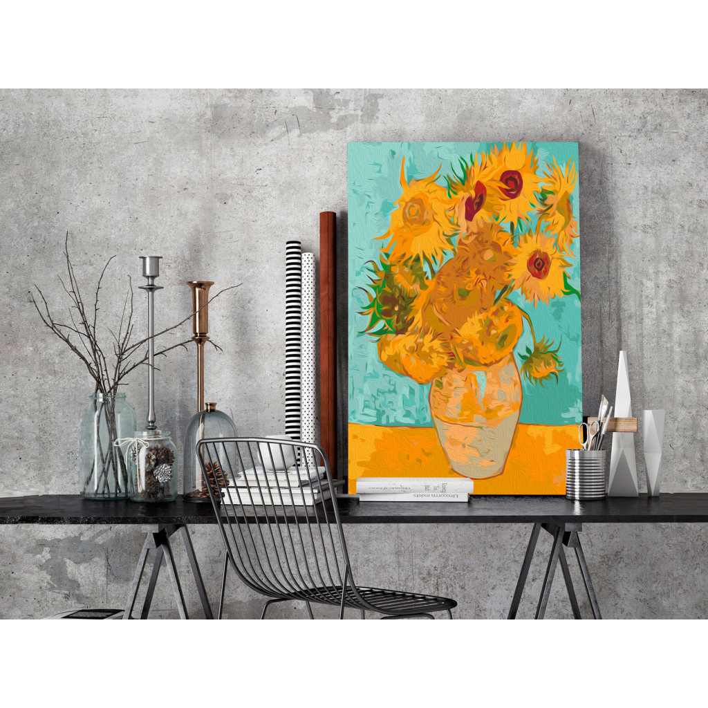 Desenho Para Pintar Com Números Van Gogh's Sunflowers