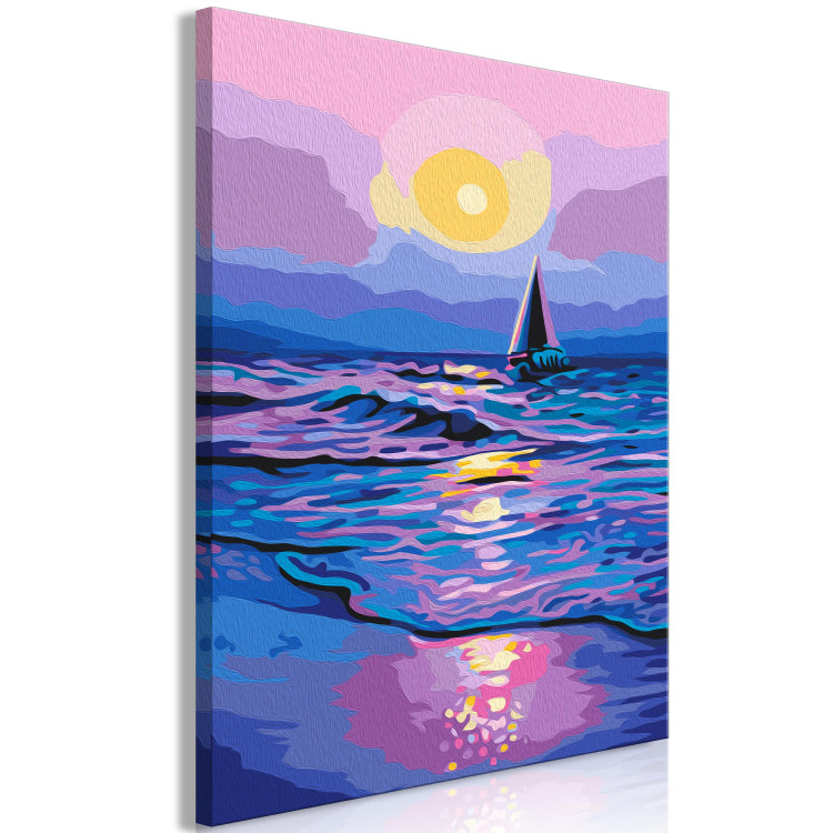 Wandbild zum Malen nach Zahlen Lovely Landscape -Sea and a Sailboat Against the Backdrop of the Sunset 144084 additionalImage 6