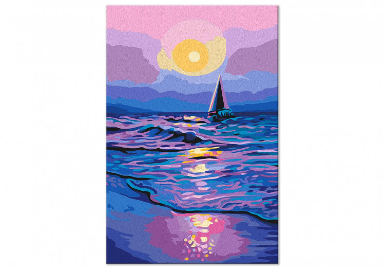 Wandbild zum Malen nach Zahlen Lovely Landscape -Sea and a Sailboat Against the Backdrop of the Sunset 144084 additionalImage 7