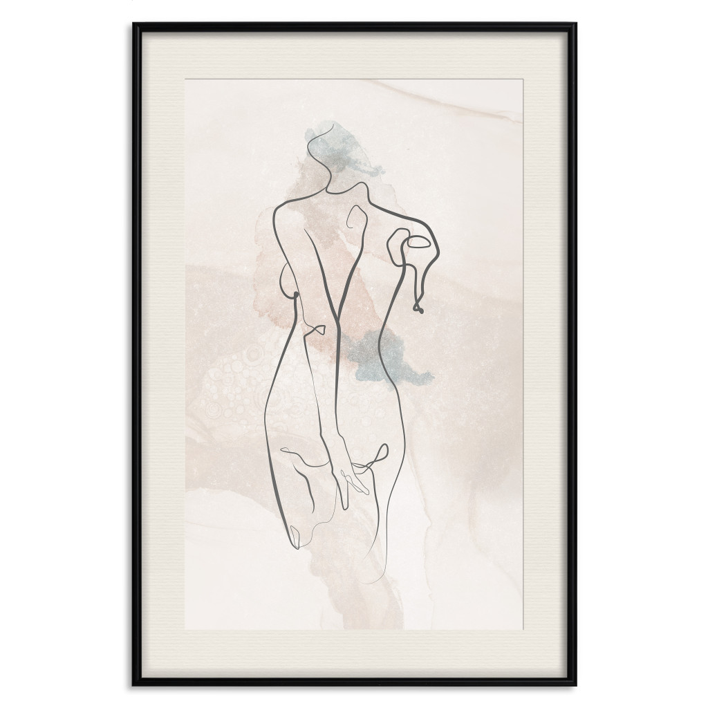 Poster Decorativo Standing In The Sun - Female Figure Drawn With Lines