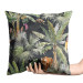 Kissen Velours In the jungle - palm trees, tiger and monkey on dark background 147284 additionalThumb 2