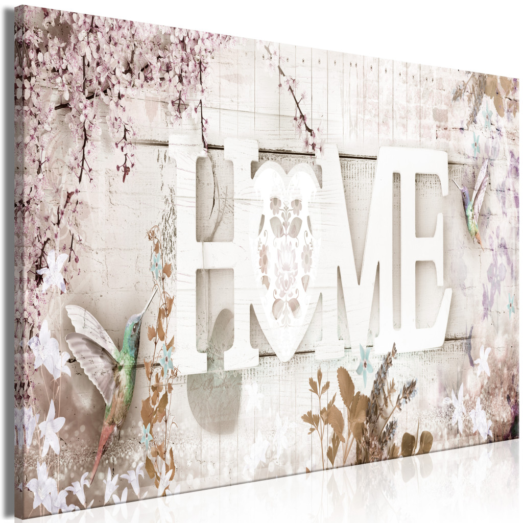 Schilderij Home And Hummingbirds - Beige [Large Format]