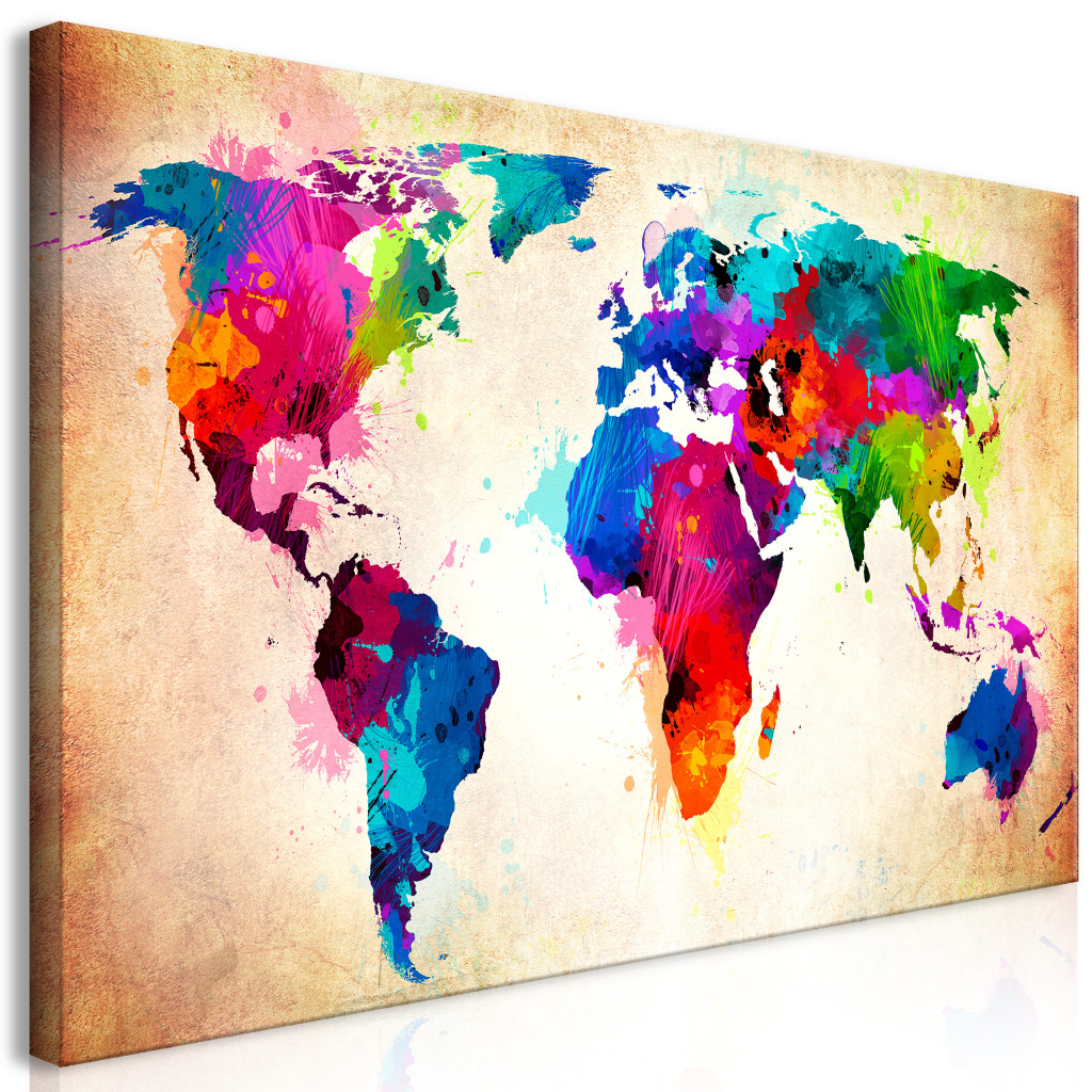 Schilderij Painted World Map II [Large Format]