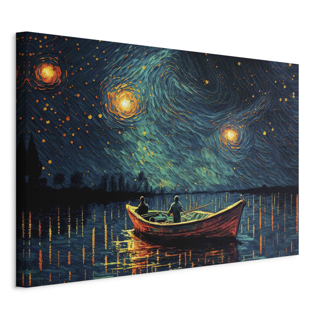Duży Obraz XXL Gwiaździsta Noc - Impresjonistyczny Pejzaż Z Widokiem Na Morze I Niebo [Large Format]