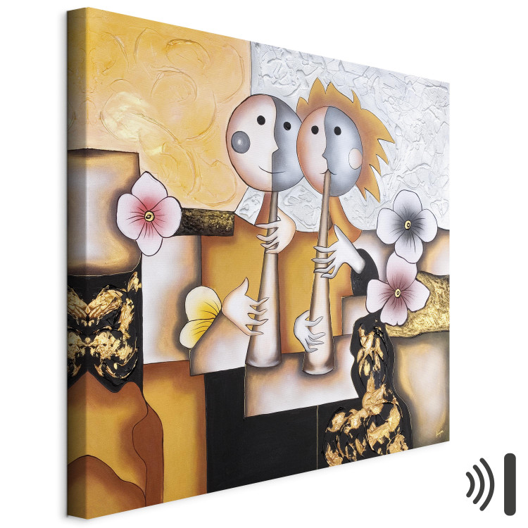 Canvas Minstrels (1-piece) - abstract figures with flowers and designs 47284 additionalImage 8