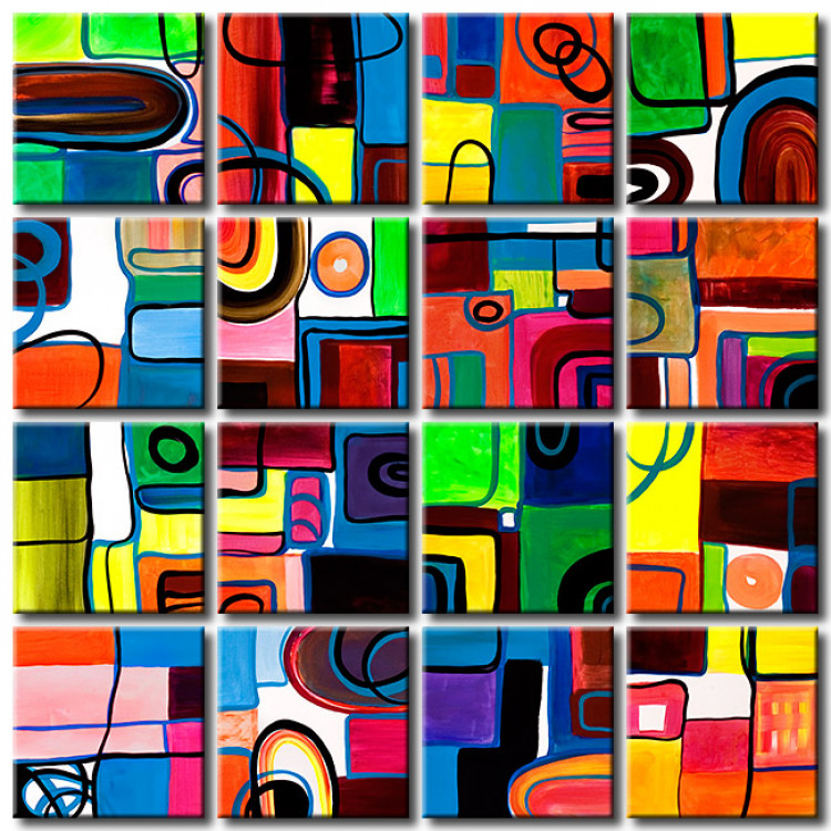 Quadro moderno Puzzle dei colori 48384