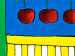 Tableau décoratif Cerise citron pomme (3 pièces) - Illustrations sur fond coloré 48484 additionalThumb 2
