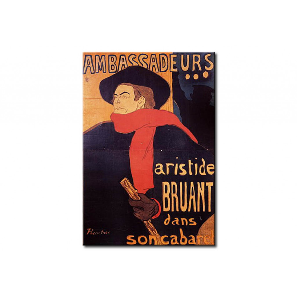 Schilderij  Henri De Toulouse-Lautrec: Ambassadeurs: Aristide Bruant